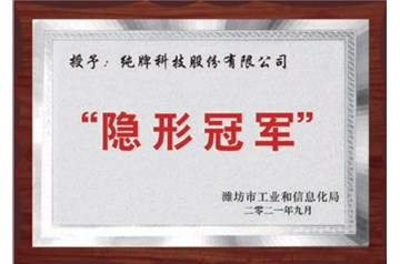 熱烈祝賀純牌科技股份有限公司成為“隱形冠軍”企業(yè)！